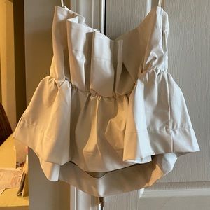 White strapless leather top